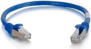 C2G 00973 C2G 6in Cat6a Snagless Shielded (STP) Network Patch Cable - Blue - Category 6a for Network Device - RJ-45 Male - RJ-45 Male - Shielded - 10GBase-T - 6in - Blue