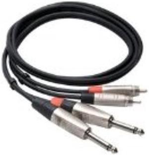 Hosa HPR-010X2 10 Ft. Dual 1/4 inch TS Male to Dual RCA Male Stereo Audio Cable