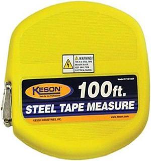 KESON ST18100Y 100 ft Tape Measure, 3/8 in Blade