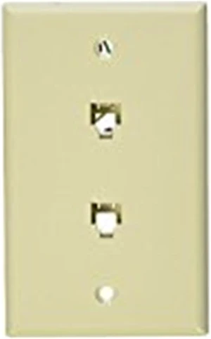 Leviton 40944-I Standard Telephone Wall Jack, 6P4C X 6P4C, Screw Terminals, Ivory Leviton 40944-I Standard Telephone Wall Jack, 6P4C X 6P4C, Screw Terminals, Ivory
