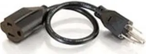 C2G / Cables To Go 53408 18 AWG Outlet Saver Power Extension Cord for NEMA 5-15P to NEMA 5-15R, Black (12 Feet/3.65 Meters)