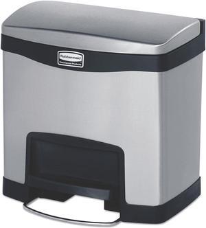 Rubbermaid - FG1901982 - Slim Jim Stainless Steel Step-On Container, Front Step Style, 4 gal, Black