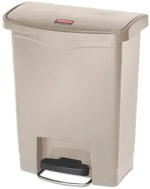 Rubbermaid - FG1883609 - Slim Jim Resin Step-On Container, Front Step Style, 8 gal, Black