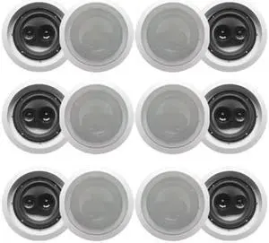 Acoustic Audio CS-IC63 In Ceiling 6.5" Speaker 6 Pair Pack 3 Way Home Theater Flush Mount