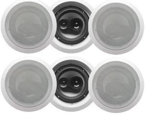 Acoustic Audio CS-IC63 In Ceiling 6.5" Speaker 3 Pair Pack 3 Way Home Theater Flush Mount