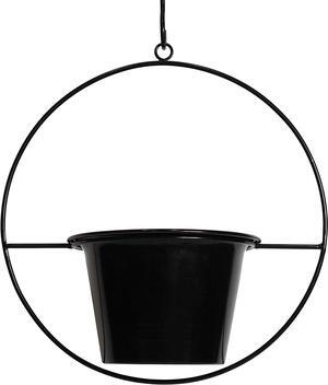 Hanging Ceiling Metal 6" Home Garden Flower Plant Pot Holder Stand Black