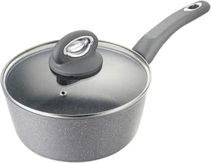 Aluminum 2.5 Quart QT 8'' Sauce Pan Pot Durable Lightweight with Glass Cover Lid Aluminum 2.5 Quart QT 8'' Sauce Pan Pot Durable Lightweight with Glass Cover Lid