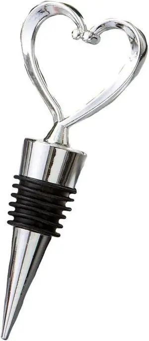 Heart Shaped Metal Wine Bottle Stopper Rubber Gasket Seal For Parties & Weddings