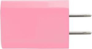 Universal AC-DC USB Port 5V 1A Home Wall Charger Power Adapter Converter - Pink