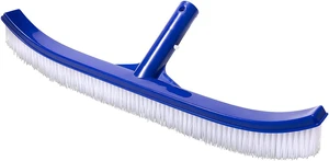 18" Heavy Duty Pool Brush for Walls, Tiles & Floor w/ EZ Clips & Curved Ends 18" Heavy Duty Pool Brush for Walls, Tiles & Floor w/ EZ Clips & Curved Ends