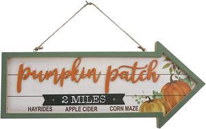 Wooden Vintage Pumpkin Patch Yard, Wall Decoration Burlap Lanyard Hanging Sign