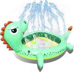 Kids Outdoor Large 77'' Inflatable Pool Sprinkler Dinosaur Splash Pad Water Toy