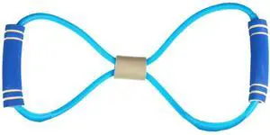 Rubber Exercise Pull Rope Resistance Bands Elastic Yoga Fitness Equipment, Blue/Blue
