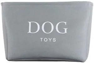 Storage Basket Rectangular with Handles 7.5''x16''x12.25'', Gray Canvas Dog