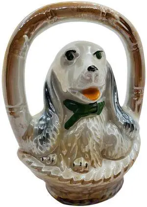 Porcelain Figure Figurine Glossy Finish Decorative Collectable 6.25 High - Dog