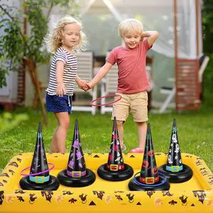 Kids Halloween Party Inflatable Ring Toss Indoor Outdoor Game Set Decoration