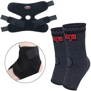 Two Foot Compression Ankle Sleeves & Breathable Pain Relief Support Wrap Brace Two Foot Compression Ankle Sleeves & Breathable Pain Relief Support Wrap Brace