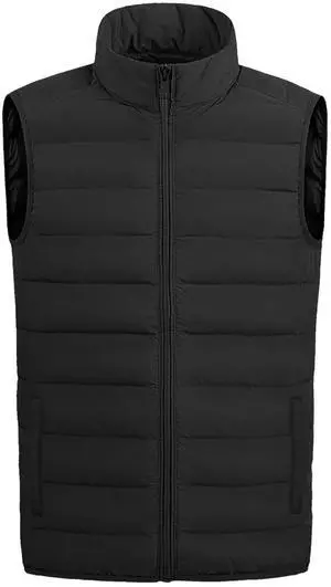 Men's Full Zip Warm Outerwear Puffer Vest Jacket, BSY18 Black, 2XL Men's Full Zip Warm Outerwear Puffer Vest Jacket, BSY18 Black, 2XL