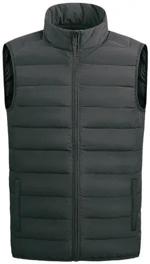 Men's Full Zip Warm Outerwear Puffer Vest Jacket, GSY3 Charcoal, M Men's Full Zip Warm Outerwear Puffer Vest Jacket, GSY3 Charcoal, M