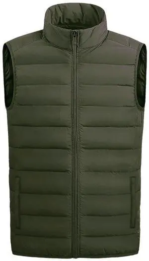 Men's Full Zip Warm Outerwear Puffer Vest Jacket, OSY17 Olive, M Men's Full Zip Warm Outerwear Puffer Vest Jacket, OSY17 Olive, M