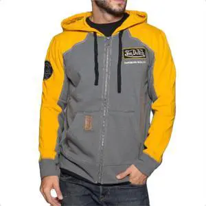 Von Dutch Men's "Superior Quality" Full Zip Hooded Sweatshirt, Charcoal, XL Von Dutch Men's "Superior Quality" Full Zip Hooded Sweatshirt, Charcoal, XL