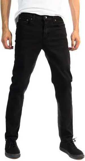 Alta Designer Fashion Mens Slim Fit Skinny Denim Jeans - Black - Size 40 Alta Designer Fashion Mens Slim Fit Skinny Denim Jeans - Black - Size 40