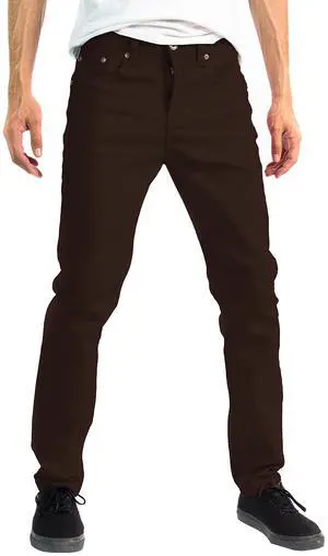 Alta Designer Fashion Mens Slim Fit Skinny Denim Jeans - Brown - Size 32 Alta Designer Fashion Mens Slim Fit Skinny Denim Jeans - Brown - Size 32