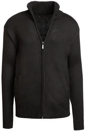 Alta Men's Casual Long Sleeve Full-Zip Mock Neck Sweater - Black Jacket - S Alta Men's Casual Long Sleeve Full-Zip Mock Neck Sweater - Black Jacket - S