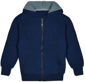 Kids Sherpa Lined Fleece Full Zip Up Hooded Sweatshirt Jacket, Navy, L Kids Sherpa Lined Fleece Full Zip Up Hooded Sweatshirt Jacket, Navy, L