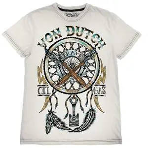 Von Dutch Men's Short Sleeve Brushes and Pistons, Snow Warm, XL Von Dutch Men's Short Sleeve Brushes and Pistons, Snow Warm, XL