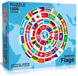 1000 Piece Age 12+ Kids Family National Flags Large Round Jigsaw Puzzle 1000 Piece Age 12+ Kids Family National Flags Large Round Jigsaw Puzzle