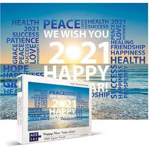 1000 Pieces Jigsaw Puzzle Ages 14+ 2021 Happy New Year - 27.5" x 19.6" 1000 Pieces Jigsaw Puzzle Ages 14+ 2021 Happy New Year - 27.5" x 19.6"