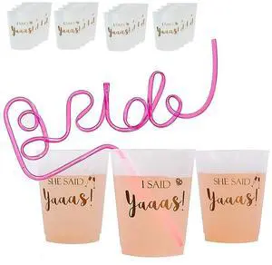 16 Pack Bride Bachelorette Party Decoration Cups Engagement Wedding Gift, 16oz 16 Pack Bride Bachelorette Party Decoration Cups Engagement Wedding Gift, 16oz