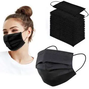 1000 Pack Black Disposable Face Mask with Ear Loops 3 Layers Breathable Comfort 1000 Pack Black Disposable Face Mask with Ear Loops 3 Layers Breathable Comfort