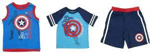 Marvel Toddlers 3pc Tank, T-Shirt, & Shorts Clothing Set, Captain America, 3T Marvel Toddlers 3pc Tank, T-Shirt, & Shorts Clothing Set, Captain America, 3T