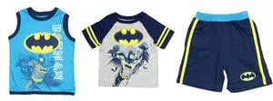 DC Comics Toddlers 3 Piece Tank, T-Shirt, and Shorts Clothing Set, Batman, 6 DC Comics Toddlers 3 Piece Tank, T-Shirt, and Shorts Clothing Set, Batman, 6