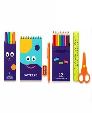Kids Stencil Set 24 Stencils Art Drawing Kit w/ Pad Pencils Markers Case BLUE Kids Stencil Set 24 Stencils Art Drawing Kit w/ Pad Pencils Markers Case BLUE