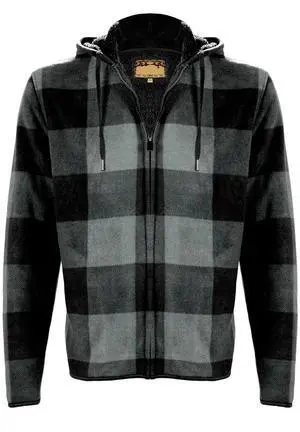 Men's Sherpa Lined Flannel Hooded Jacket Full Zip Plaid Warm Winter Coat Men's Sherpa Lined Flannel Hooded Jacket Full Zip Plaid Warm Winter Coat