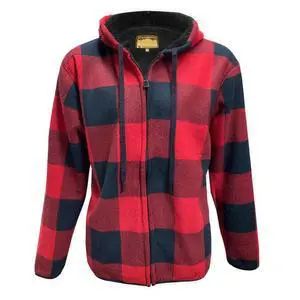 Men's Sherpa Lined Flannel Hooded Jacket Full Zip Plaid Warm Winter Coat Men's Sherpa Lined Flannel Hooded Jacket Full Zip Plaid Warm Winter Coat
