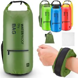 Waterproof Dry Bag Backpack for Kayaking, Hiking, Camping - 20L Dark Green Waterproof Dry Bag Backpack for Kayaking, Hiking, Camping - 20L Dark Green