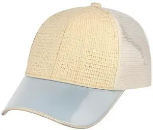 Straw Mesh Trucker Hat Adjustable Summer Baseball Cap for Men - Lightweight Tan Straw Mesh Trucker Hat Adjustable Summer Baseball Cap for Men - Lightweight Tan