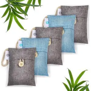 Bamboo Charcoal Air Purifying Bags 5-Pack Odor Eliminator & Moisture Absorber Bamboo Charcoal Air Purifying Bags 5-Pack Odor Eliminator & Moisture Absorber