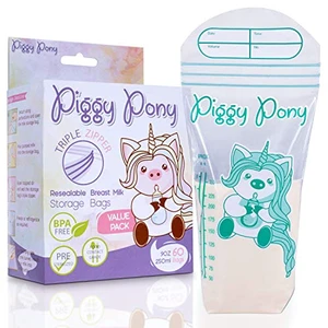 60 Triple Zipper Reusable Resealable 9oz BPA Free Breast Milk Storage Bags 60 Triple Zipper Reusable Resealable 9oz BPA Free Breast Milk Storage Bags