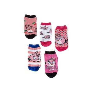 Angry Birds 5 Pack "Fresh Chick" Low Rise Girls Socks - Size 6 - 8.5 Medium Angry Birds 5 Pack "Fresh Chick" Low Rise Girls Socks - Size 6 - 8.5 Medium