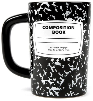 Out of Print 12oz Hot / Cold Composition Book Design Ceramic Coffee Mug, Black Out of Print 12oz Hot / Cold Composition Book Design Ceramic Coffee Mug, Black