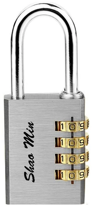 Shao Min Lock for Luggage 3 Digit Combination Resetable Padlock - Silver Shao Min Lock for Luggage 3 Digit Combination Resetable Padlock - Silver