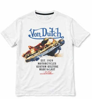 Von Dutch Men's "A More Honest Machine" Short Sleeve Crew Neck T-Shirt Off White, XL Von Dutch Men's "A More Honest Machine" Short Sleeve Crew Neck T-Shirt Off White, XL