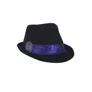 Justin Bieber "I Love Justin" Fedora - Black/Purple Lettering Hat for Kids Justin Bieber "I Love Justin" Fedora - Black/Purple Lettering Hat for Kids