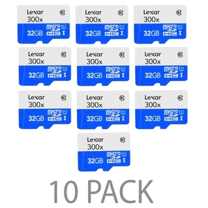 (10-Pack) Lexar 32GB High-Performance 300x Class 10 microSDHC UHS-I Memory Card (10-Pack) Lexar 32GB High-Performance 300x Class 10 microSDHC UHS-I Memory Card