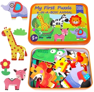 6-in-1 Wooden Animal Puzzles for Toddlers Ages 2-6 Educational Toy Gift 6-in-1 Wooden Animal Puzzles for Toddlers Ages 2-6 Educational Toy Gift